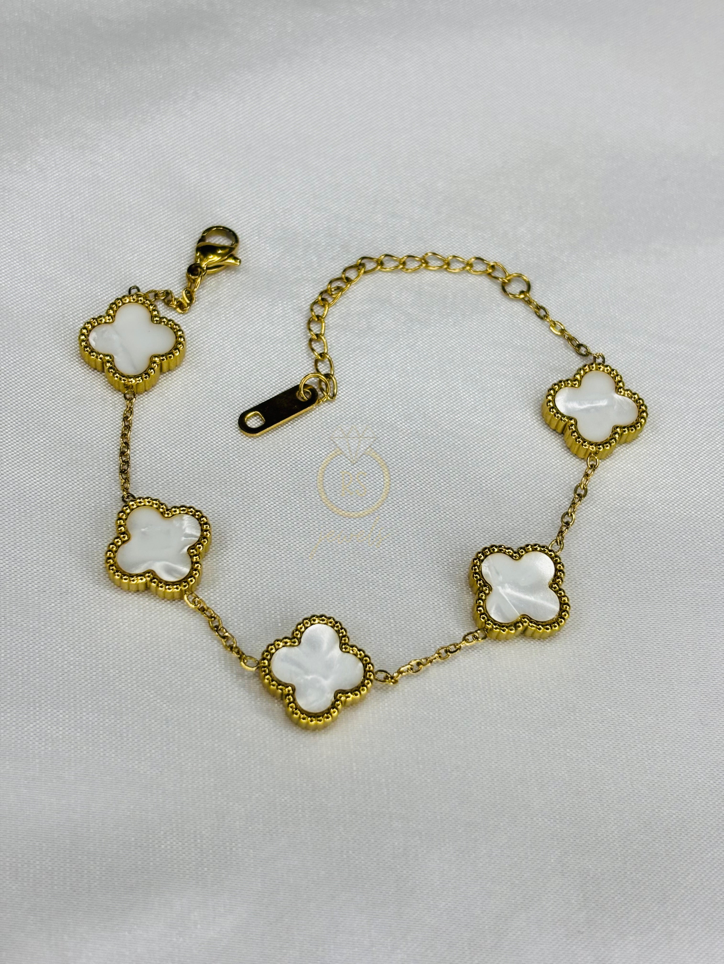 Black & White Clover Bracelet